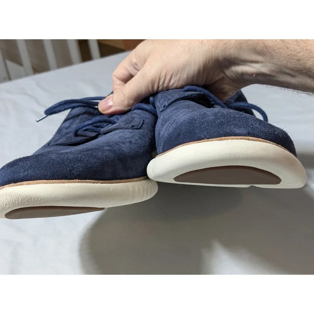 COLE HAAN 2.ZEROGRAND Men 10.5 M Plain Toe Oxford Marine Blue Suede Ivory C25237